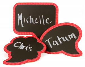 Chalkboard Speech Bubble Name Tags