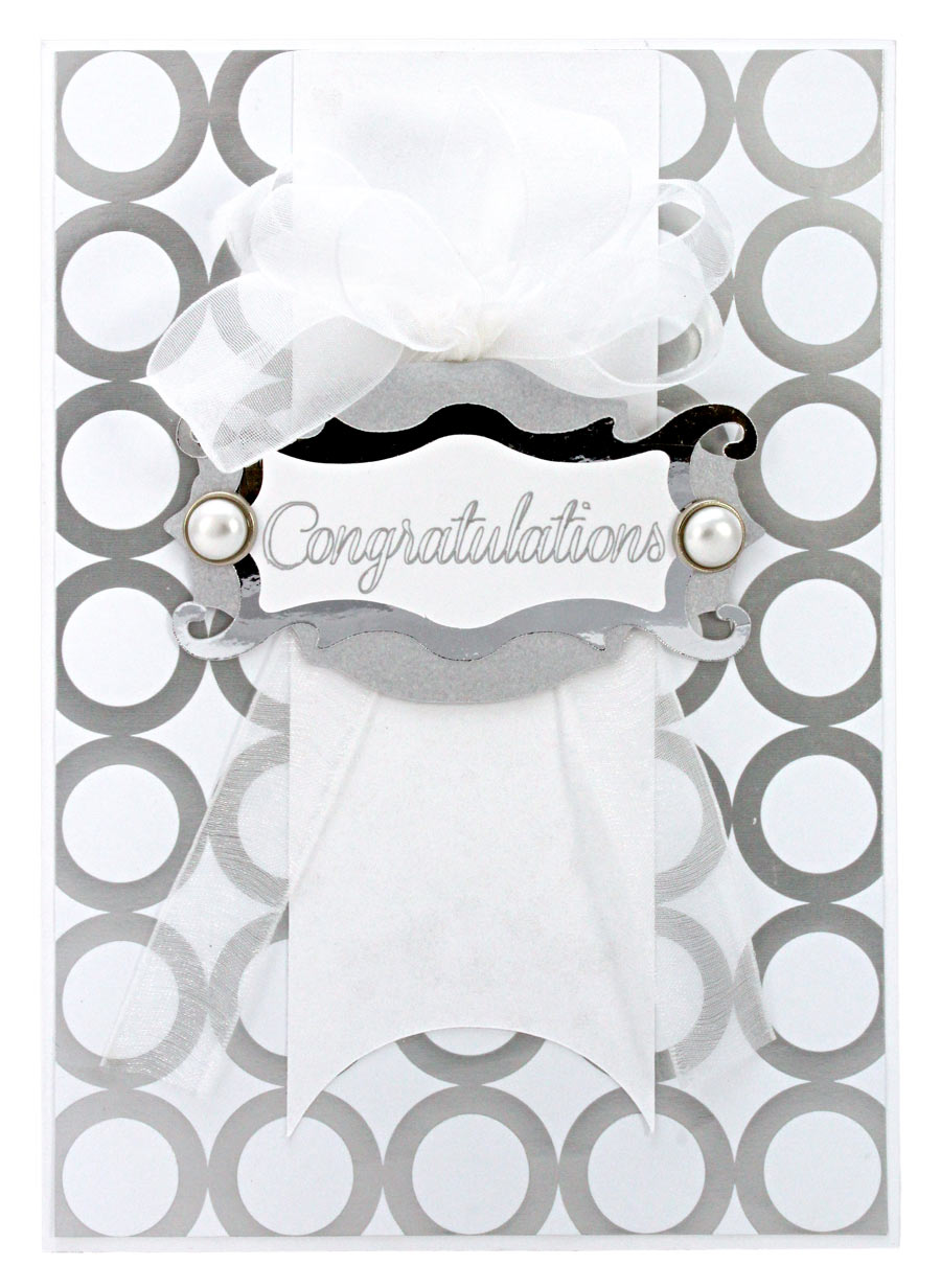 Congratulations Wedding Card Silver Circles