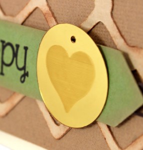 Engraved Sequins Happy Sunflower Card Heart Detail