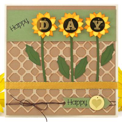 Engraved Sequins Happy Sunflower Card
