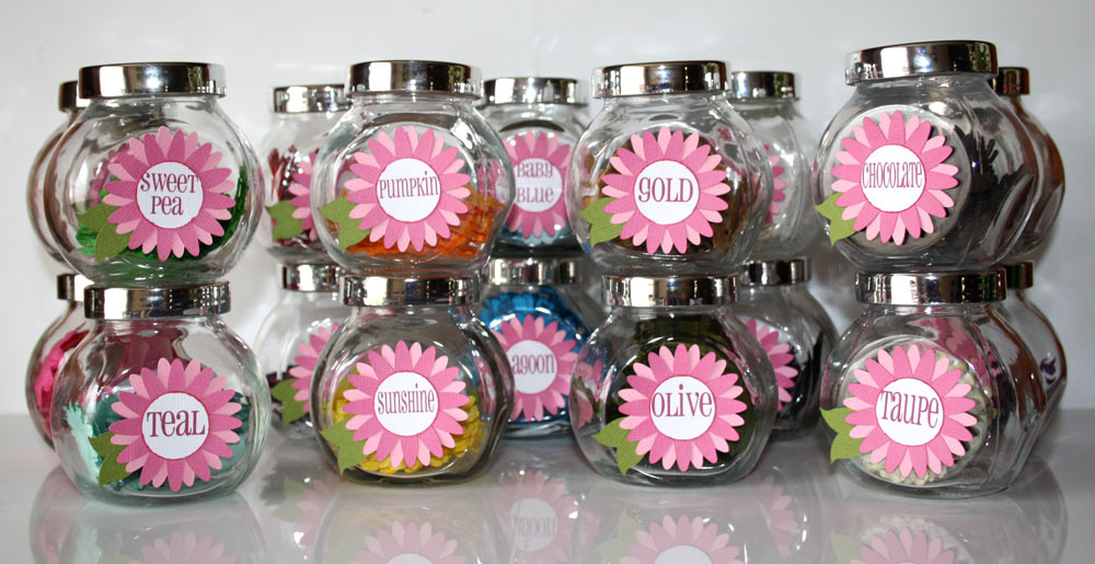 Flower Jar Labels. Get your craft stash organized.