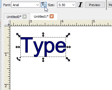 Clicking the font selection button makes it easy to find your single stroke fonts