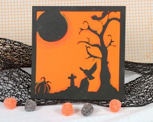 Halloween Spooky Cemetery Overlay Card