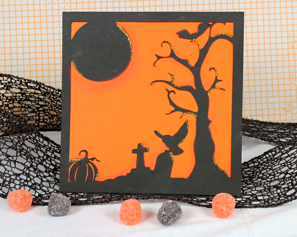 Halloween Spooky Cemetery Overlay Card