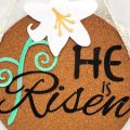 Pazzles DIY He Is Risen Sign for Easter. Instant SVG download compatible with all major electronic cutters including Pazzles Inspiration, Cricut, and Silhouette Cameo. Design by Renee Smart.