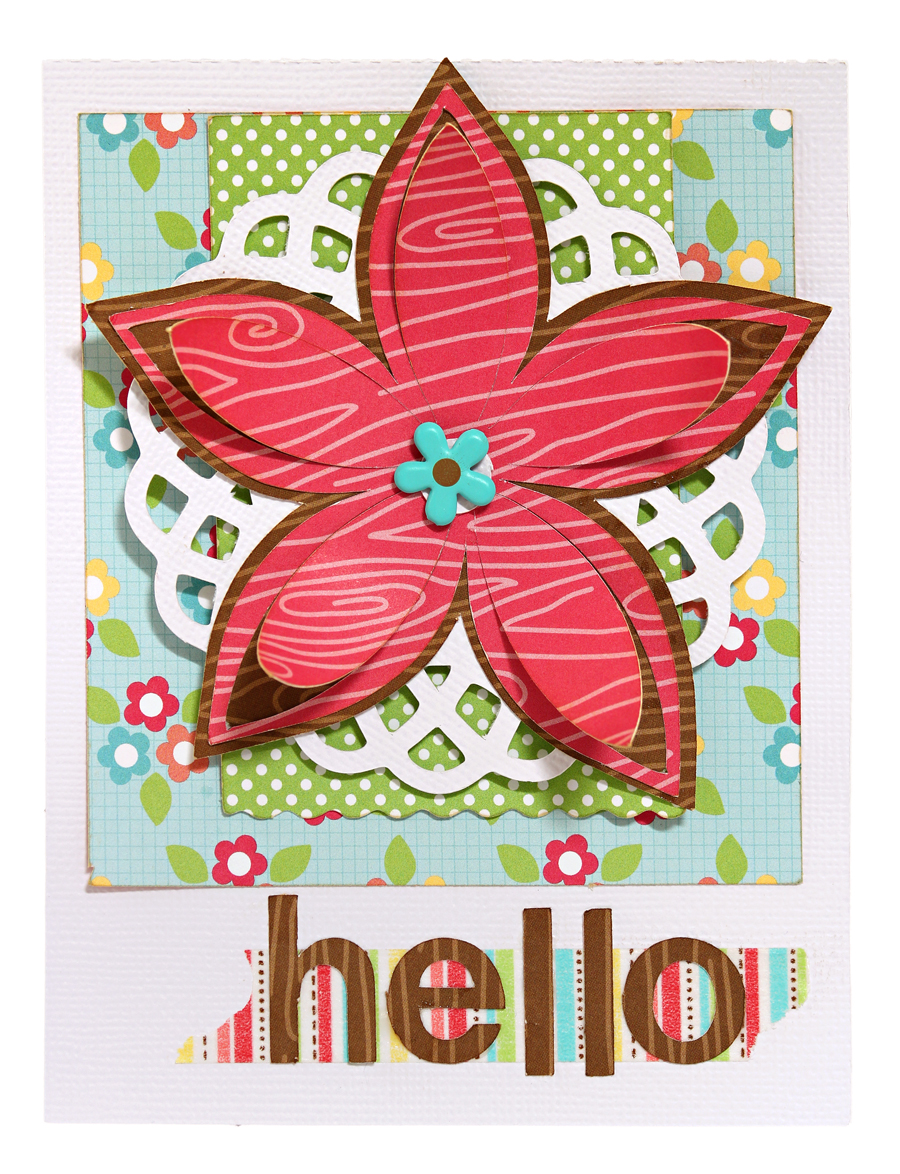 Hello Dimensional Flower Card with Doodlebug Flower Box