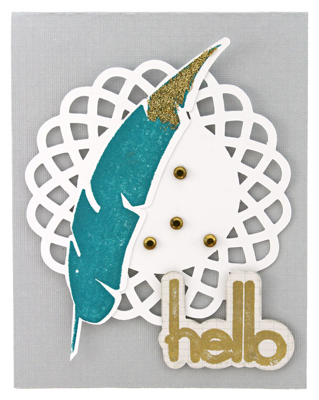 Hello Feather Make Your Own Stamp Kit Card