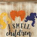 Pazzles I Smell Children Halloween DIY Painted Sign with instant SVG download. Compatible with all major electronic cutters including Pazzles Inspiration, Cricut, and Silhouette Cameo. Design by Sara Weber.