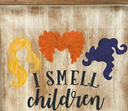 Pazzles I Smell Children Halloween DIY Painted Sign with instant SVG download. Compatible with all major electronic cutters including Pazzles Inspiration, Cricut, and Silhouette Cameo. Design by Sara Weber.