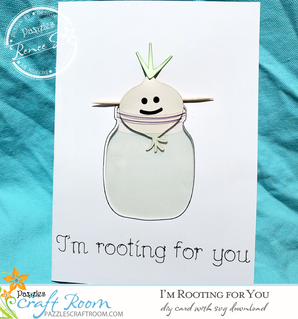 Pazzles DIY Rooting for You Card with instant SVG download. Instant SVG download compatible with all major electronic cutters including Pazzles Inspiration, Cricut, and
Silhouette Cameo. Design by Renee Smart.