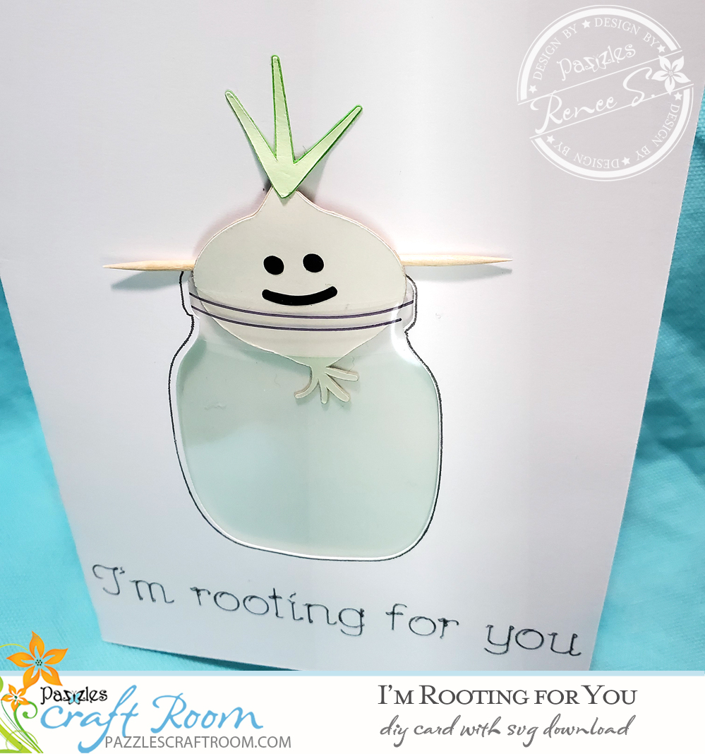 Pazzles DIY Rooting for You Card with instant SVG download. Instant SVG download compatible with all major electronic cutters including Pazzles Inspiration, Cricut, and
Silhouette Cameo. Design by Renee Smart.