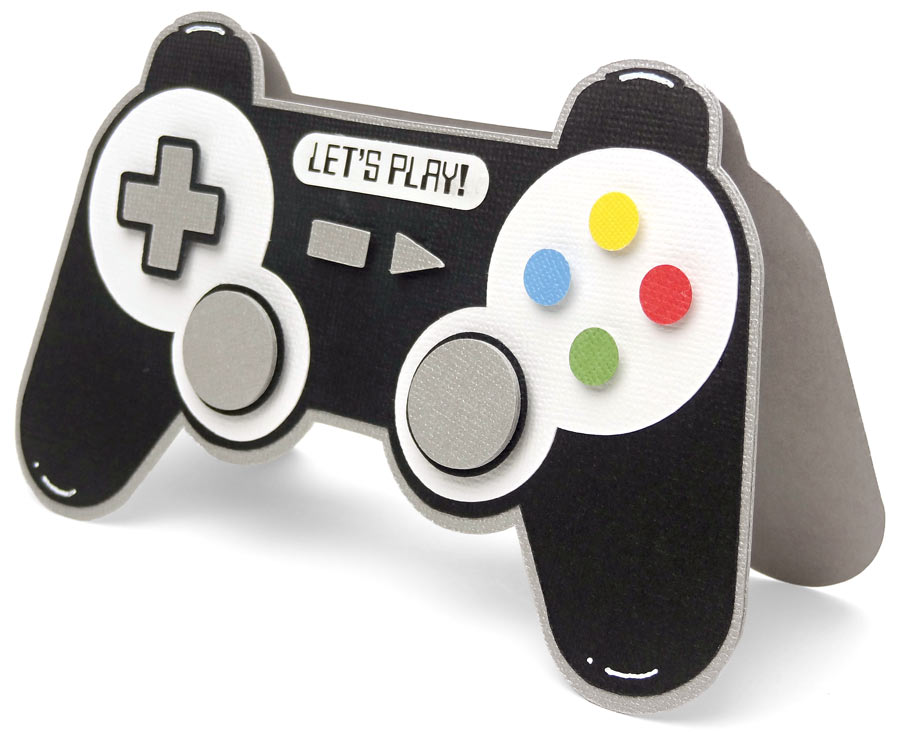 Let's-Play-Video-Game-Controller-Shaped-Card