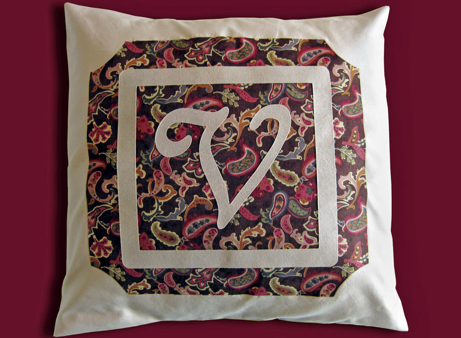 Monogram Pillow Die Cut Fabric