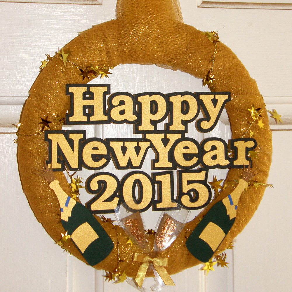 New Years Wreath Door Decoration