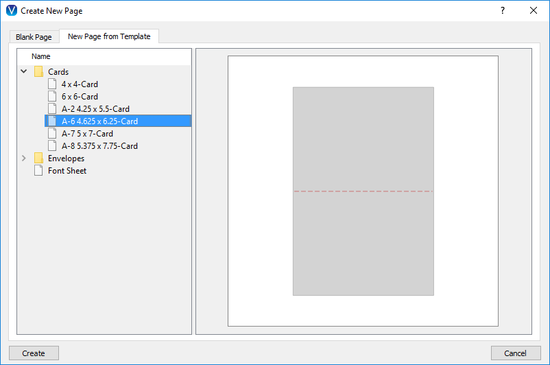 The New Page from Template tab in the New Document Window