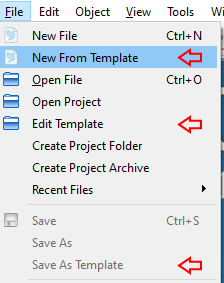 Creating your own templates is simple with the new template menu options