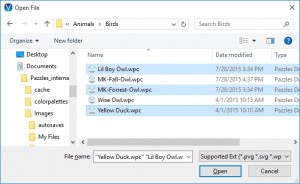 Selecting multiple files to open