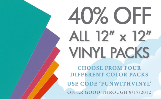 Save 40% on Pazzles Vinyl Packs now through September 17, 2012