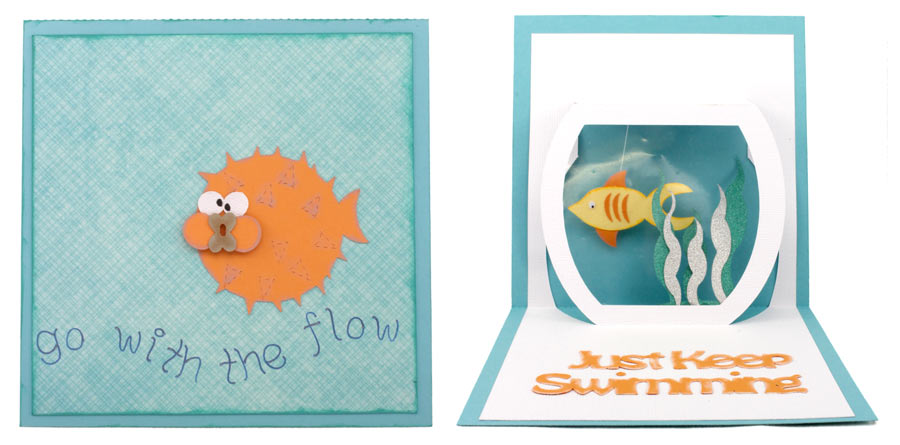 WPC AI SVG cutting file Pop-Up Card Fish