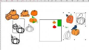Storing pumpkin images on the pasteboard in Inspiration Studio