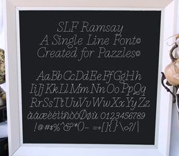 Pazzles Ramsay Single Line Font. True Type font with instant download in .ttf and .opf. Fantastic for journaling and engraving. Design by Leslie Peppers.