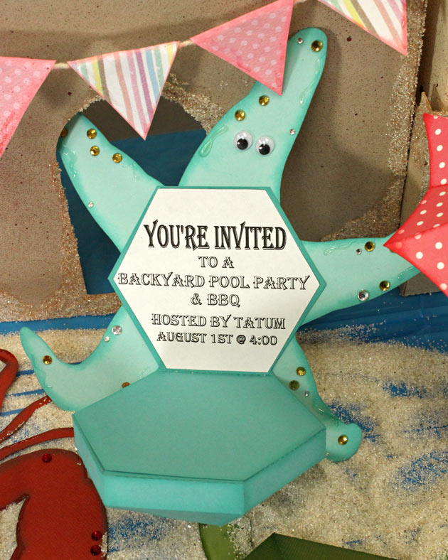 Sandcastle Starfish Party Invite