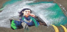 Sidewalk Chalk Art Loki