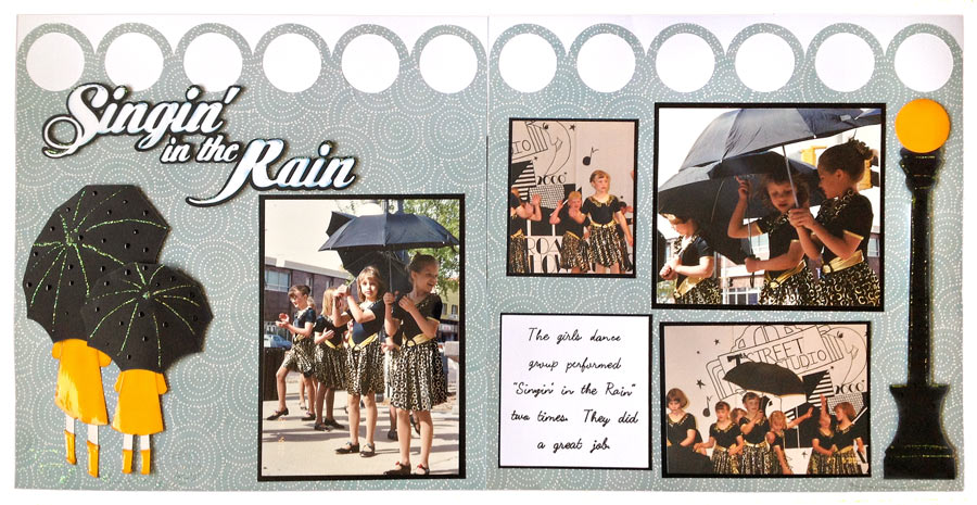 Singing in the Rain Scrapbook Layout