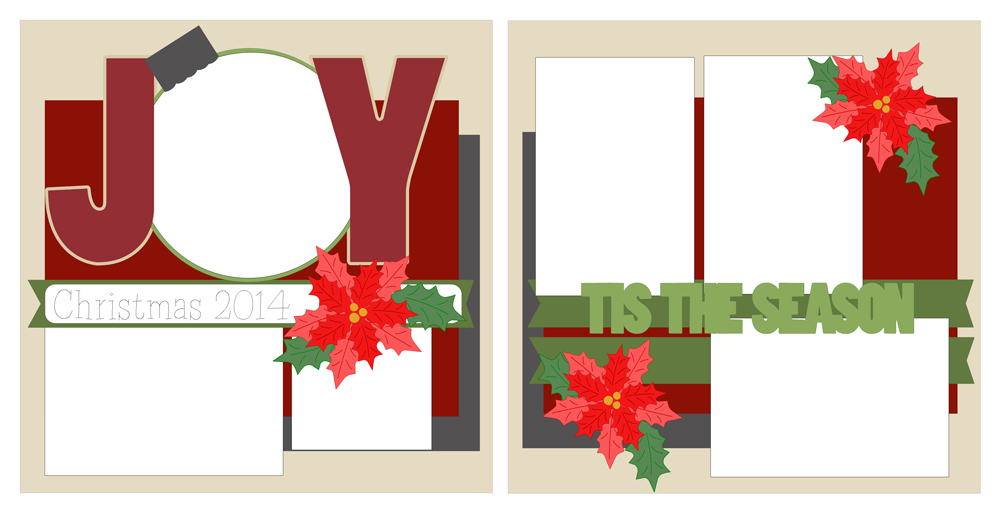 Christmas Scrapbook Layout Cutting Files