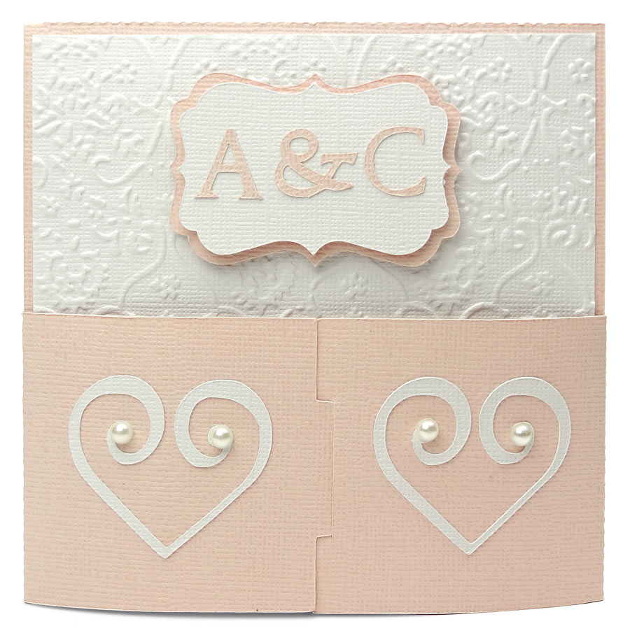 Wedding Tabbed Gate Fold Card Front by Joanna Wright