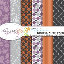 Pazzles DIY A Little Spooky Halloween digital paper with instant download.