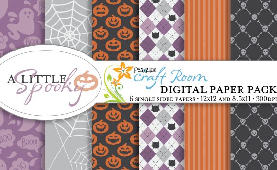 Pazzles DIY A Little Spooky Halloween digital paper with instant download.