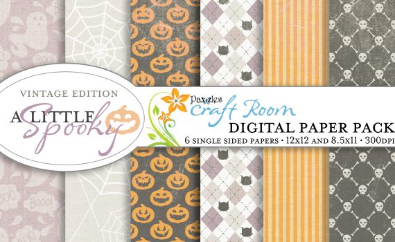 Pazzles DIY A Little Spooky Halloween digital paper with instant download.