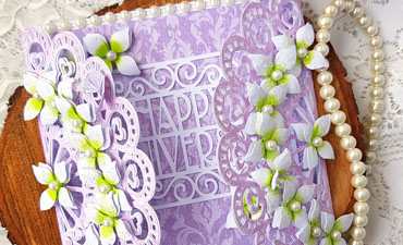 Pazzles DIY Lace Gatefold Anniversary Card by Nida Tanweer