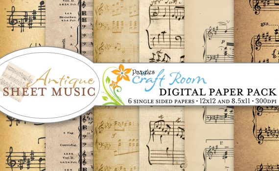 20 Sheets Vintage Music Paper Music Sheets Music Paper for Crafting 