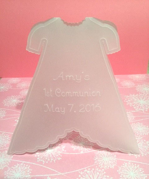 Vellum Embossed Baby Dress Card