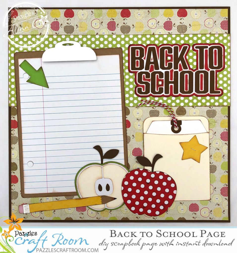 Pazzles DIY Back to School Layout for Scrapbook by Alma Cervantes