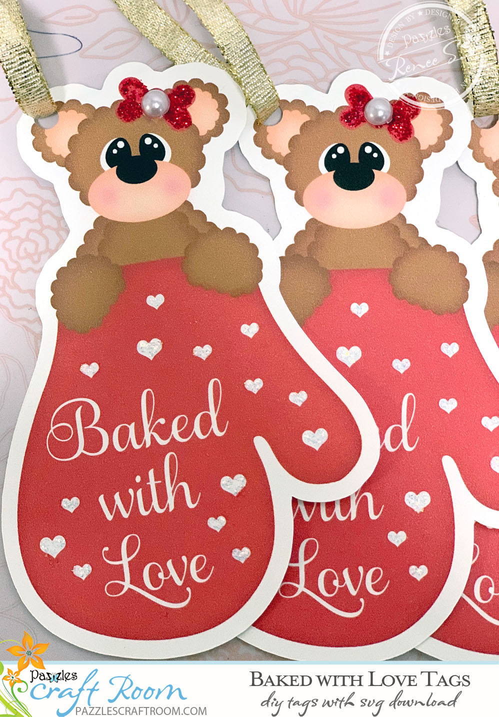 Pazzles DIY Baked with Love Tag with instant SVG download compatible with all major electronic cutters including Pazzles Inspiration, Cricut, Silhouette Cameo. Design by Lisa Reyna.