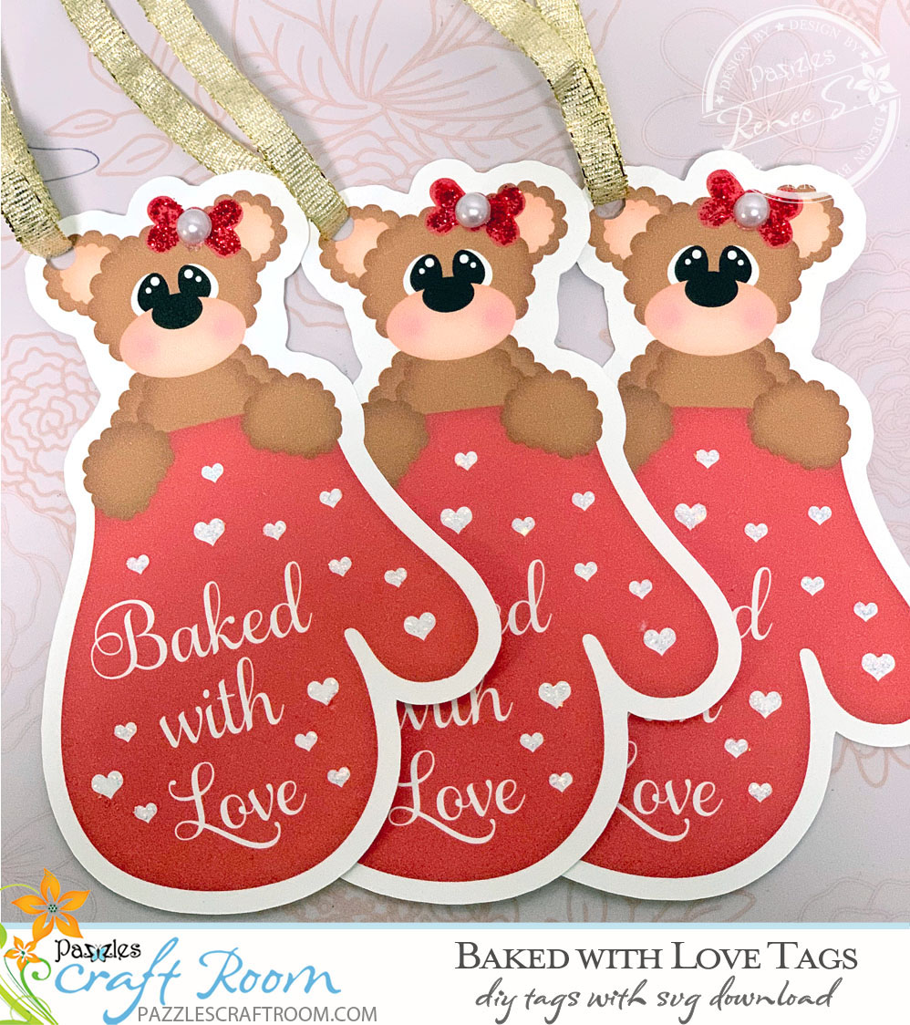 Pazzles DIY Baked with Love Tag with instant SVG download compatible with all major electronic cutters including Pazzles Inspiration, Cricut, Silhouette Cameo. Design by Lisa Reyna.