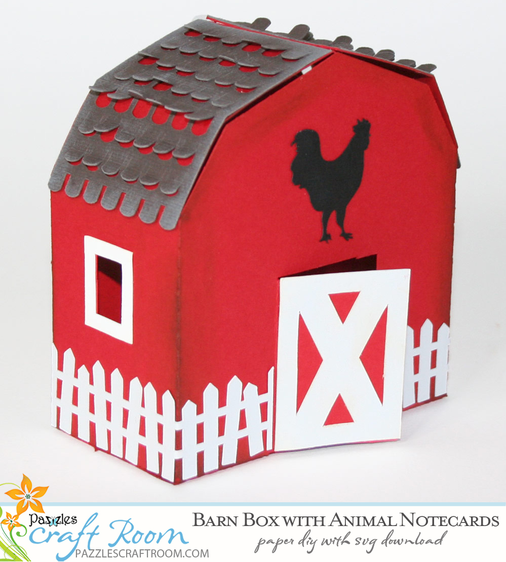 Pazzles DIY Barn Box and Animal Note Cards. Instant SVG download compatible with all major electronic cutters including Pazzles Inspiration, Cricut, and Silhouette Cameo.