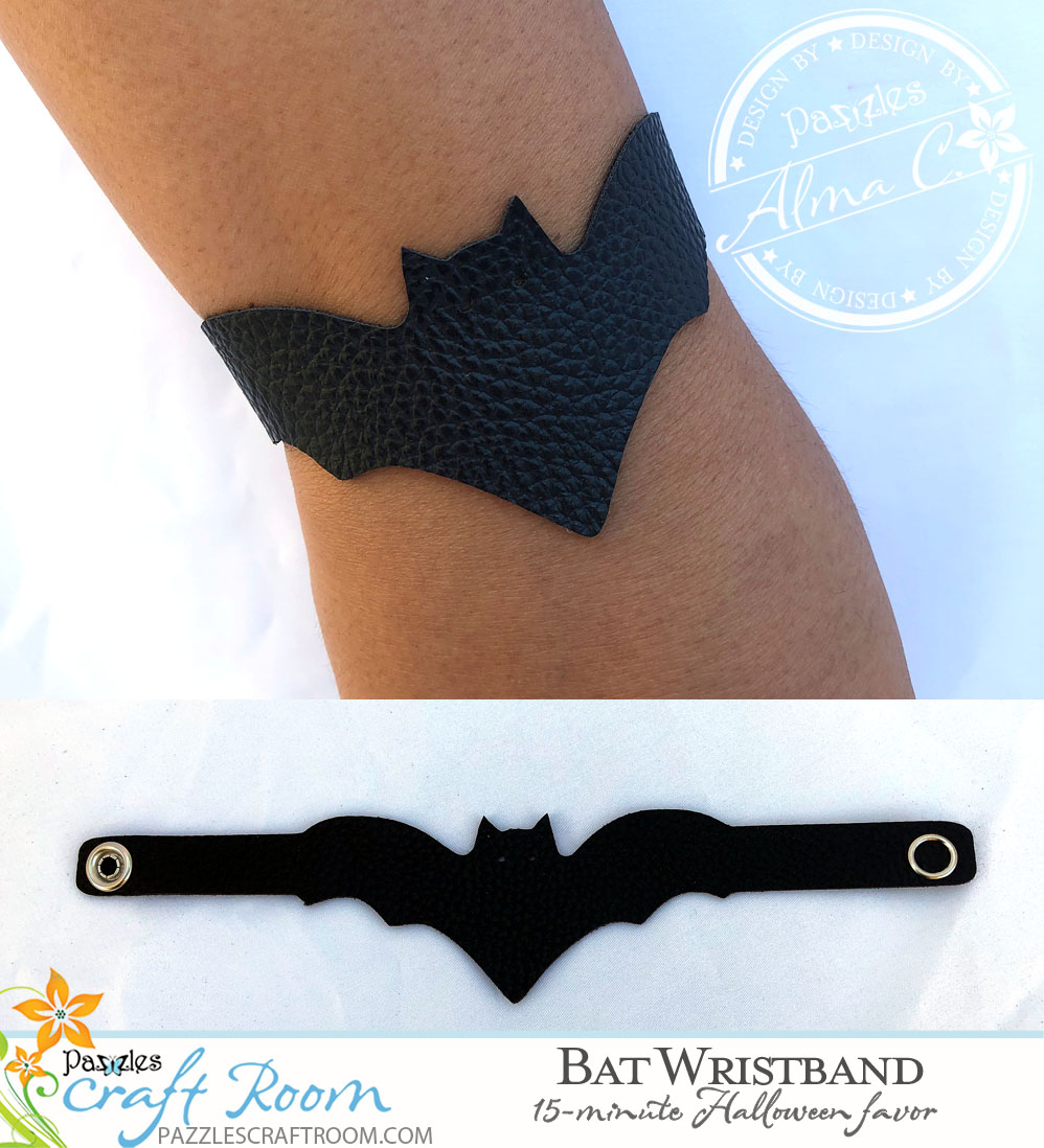 Pazzles DIY Bat Wristband Halloween Treat by Alma Cervantes