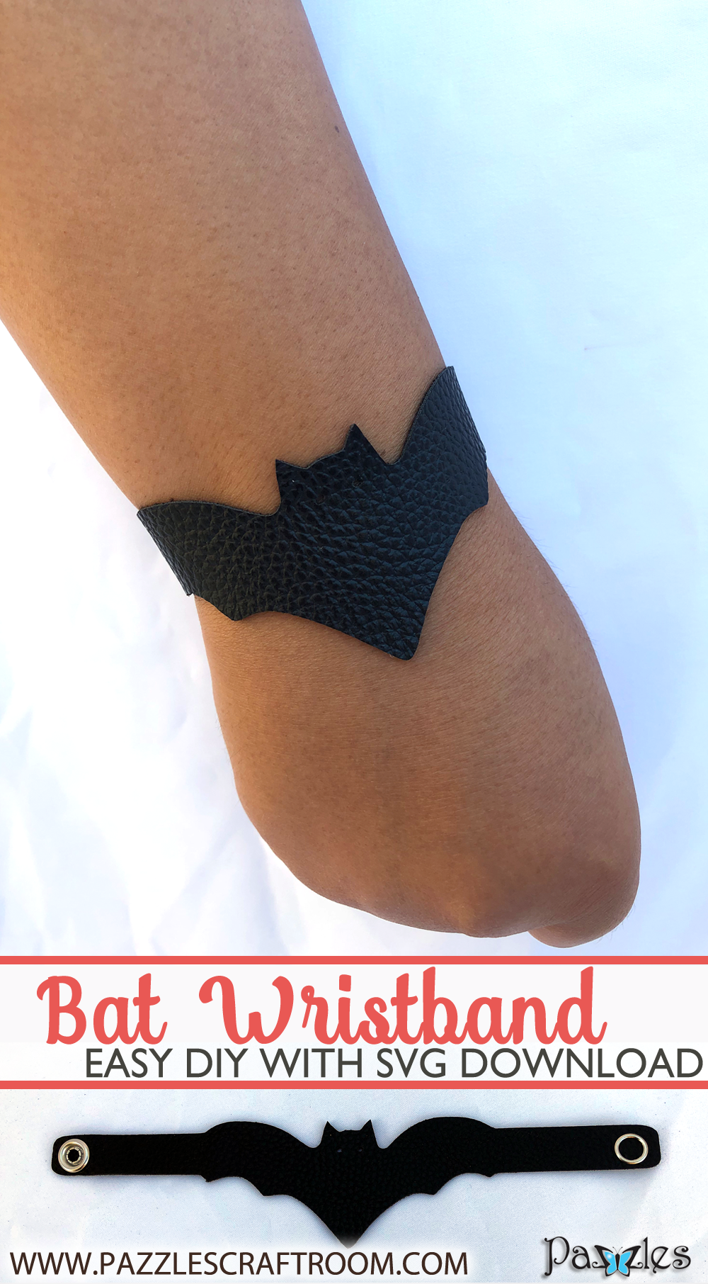 Pazzles DIY Bat Wristband Halloween Treat by Alma Cervantes