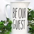 Pazzles DIY Be Our Guest Pitcher with instant SVG download. nstant SVG download compatible with all major electronic cutters including Pazzles Inspiration, Cricut, and Silhouette Cameo. Design by Renee Smart.