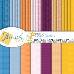 Pazzles DIY Beach Day digital paper with instant download.