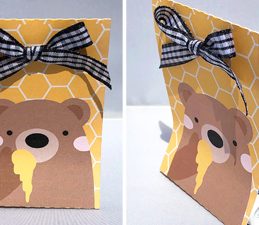 DIY Honey Bear Lip Balm Holder with instant SVG download. Compatible with all major electronic cutters including Pazzles Inspiration, Cricut, and Silhouette Cameo. Design by Alma Cervantes.