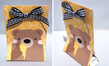 DIY Honey Bear Lip Balm Holder with instant SVG download. Compatible with all major electronic cutters including Pazzles Inspiration, Cricut, and Silhouette Cameo. Design by Alma Cervantes.