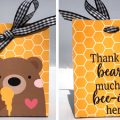 Pazzles DIY Beary Thankful Favor Box with instant SVG download. Compatible with all major electronic cutters including Pazzles Inspiration, Cricut, and Silhouette Cameo. Design by Alma Cervantes.