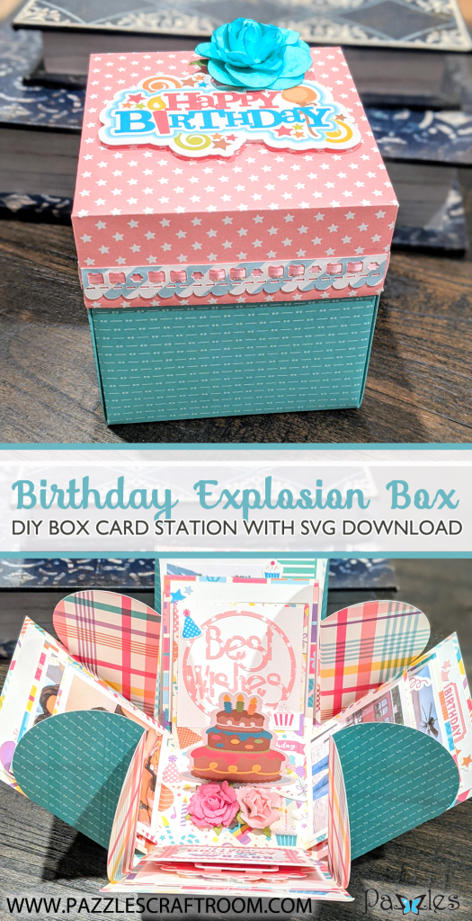 Download Birthday Explosion Box Card with instant SVG download ...