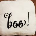 Pazzles DIY Boo Flour Sack Towel Pillow Cover with instant SVG download. Compatible with all major electronic cutters including Pazzles Inspiration, Cricut, and SIlhouette Cameo. Design by Renee Smart.