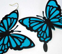 Pazzles DIY Butterfly Earrings with instant SVG download. Compatible with all major electronic cutters including Pazzles Inspiration, Cricut, and Silhouette Cameo. Design by Renee Smart.